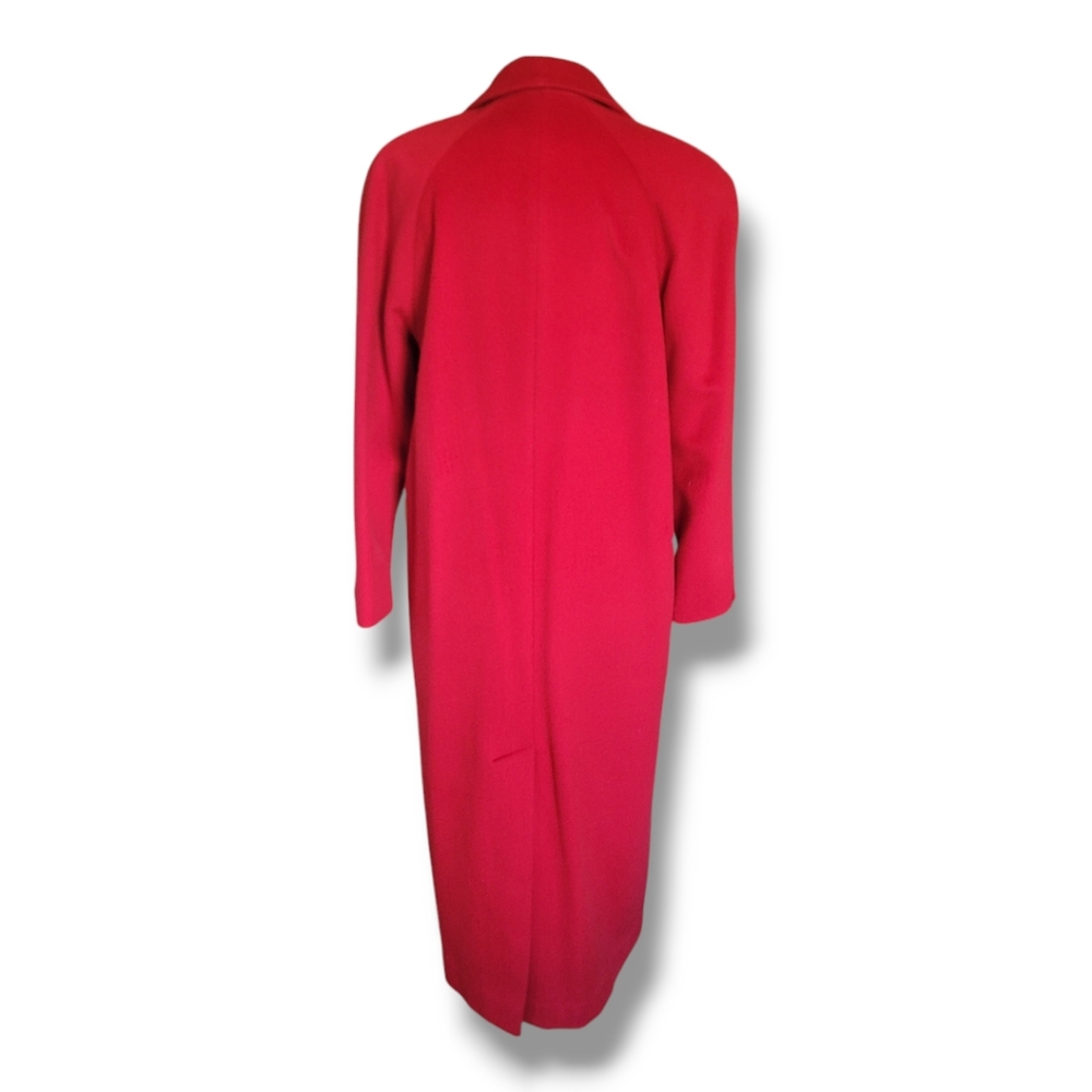 Worthington Red Wool Blend Full Length Double-Breasted Coat. Size 8 - Picture 6 of 11